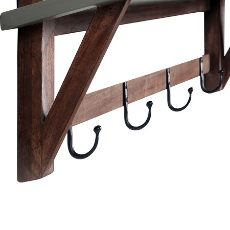 Alaterre Furniture Brookside 40"W Concrete-Top Wood Entryway Coat Hook AWBS2470